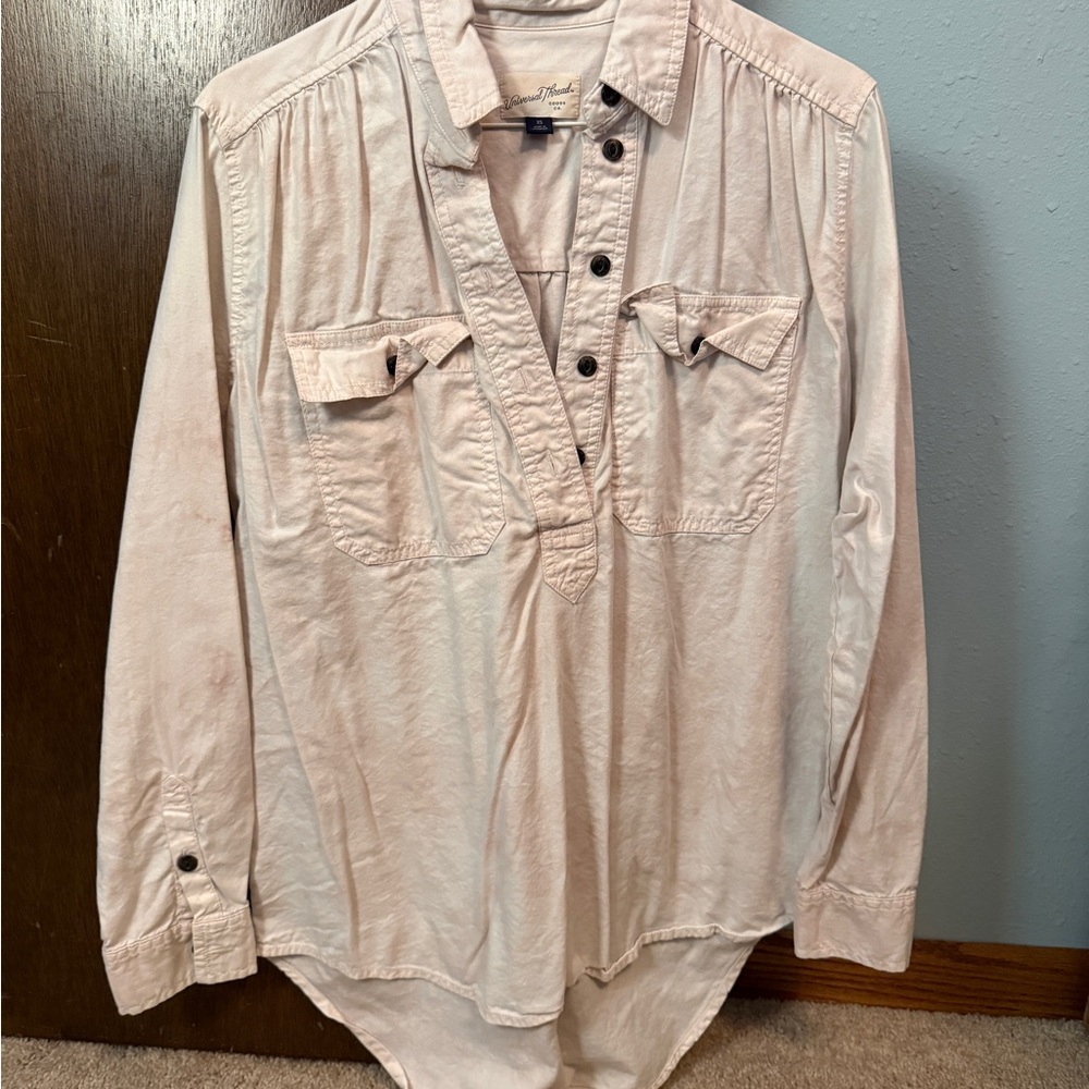 Universal Thread Acid Wash Pink Button Down Shirt